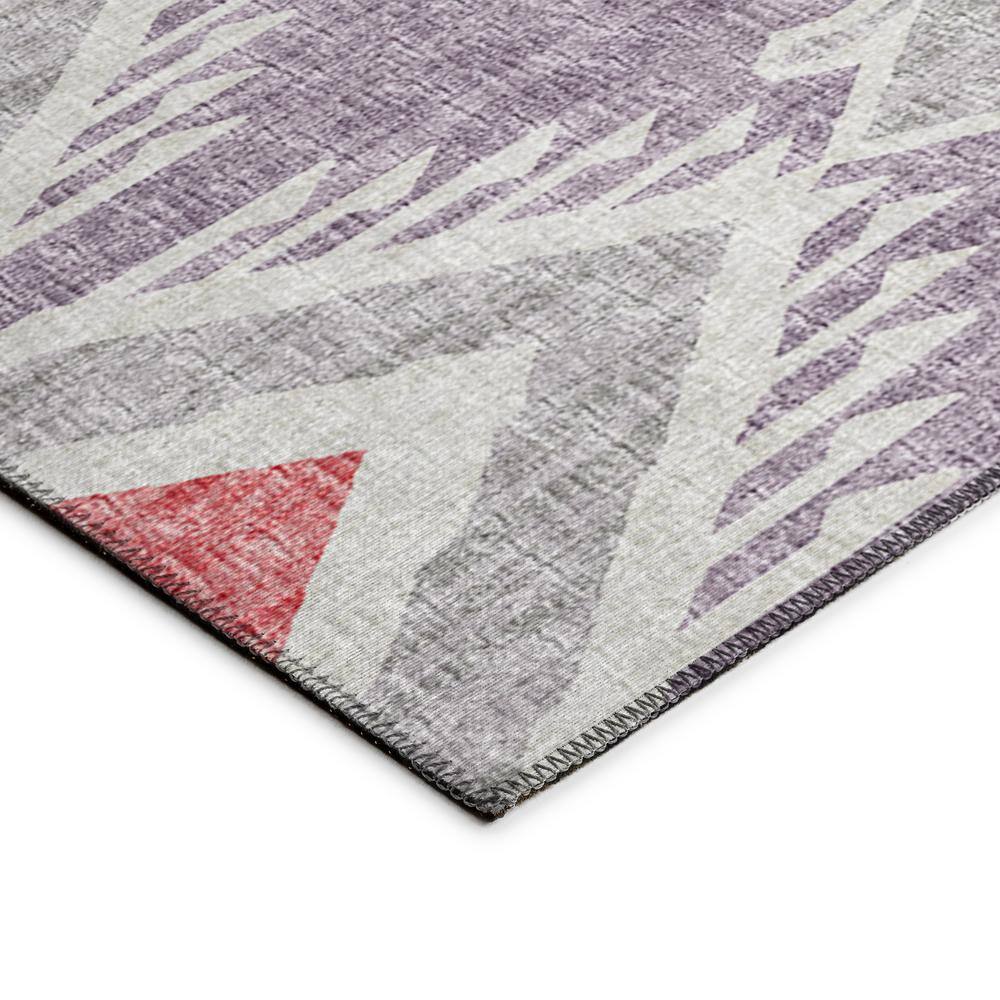 Ultra-Soft Chenille Geometric 10' x 14' Purple Area Rug with Non-Skid Backing