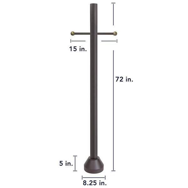 Solus 6 Ft Bronze Surface Mount Aluminum Lamp Post W Cross Arm Cast Aluminum Base And Decorative Cover Hardware Included Sm6 Stv Bz The Home Depot