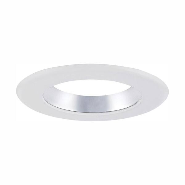 EnviroLite 6 in. Decorative Specular Clear Cone on White Trim Ring for LED Recessed Light with Trim Ring