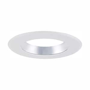 6 in. Decorative Specular Clear Cone on White Trim Ring for LED Recessed Light with Trim Ring