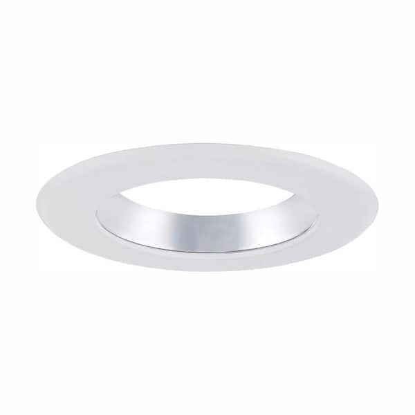 EnviroLite 6 in. Decorative Specular Clear Cone on White Trim Ring for LED Recessed Light with Trim Ring
