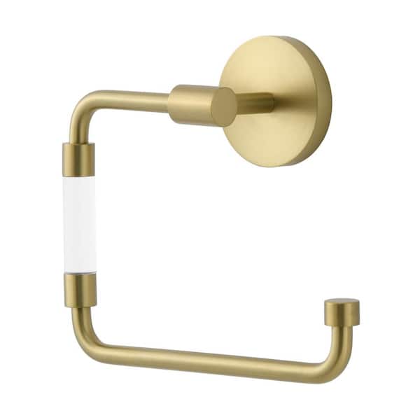 Swiss Madison Verre Wall Mounted Toilet Paper Holder in Acrylic Brushed Gold