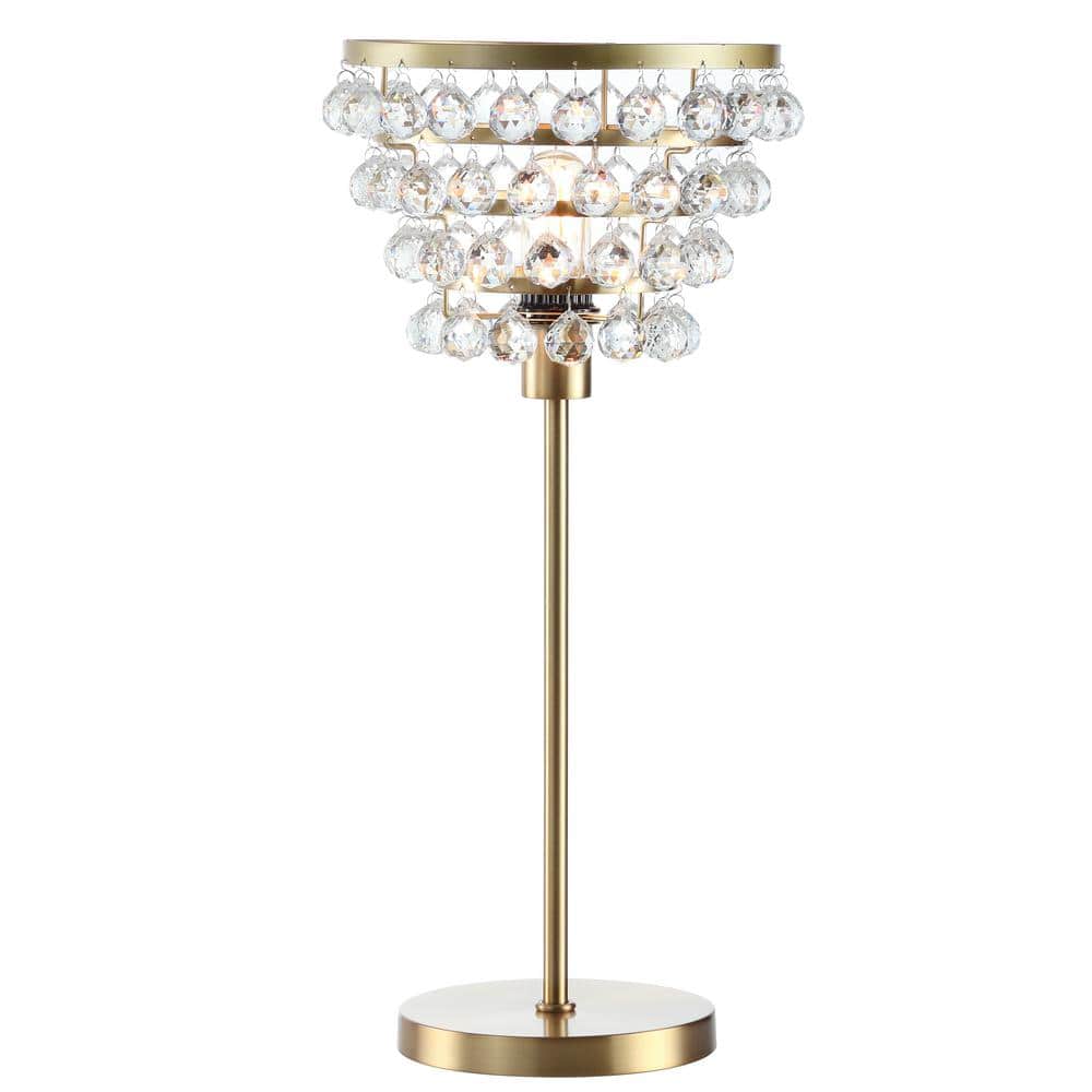 Buckingham 25" Brass Gold Crystal Chandelier Table Lamp