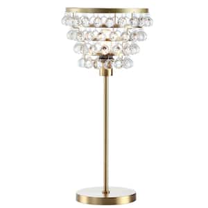 Buckingham 25 in. Brass Gold/Clear Crystal/Metal Table Lamp