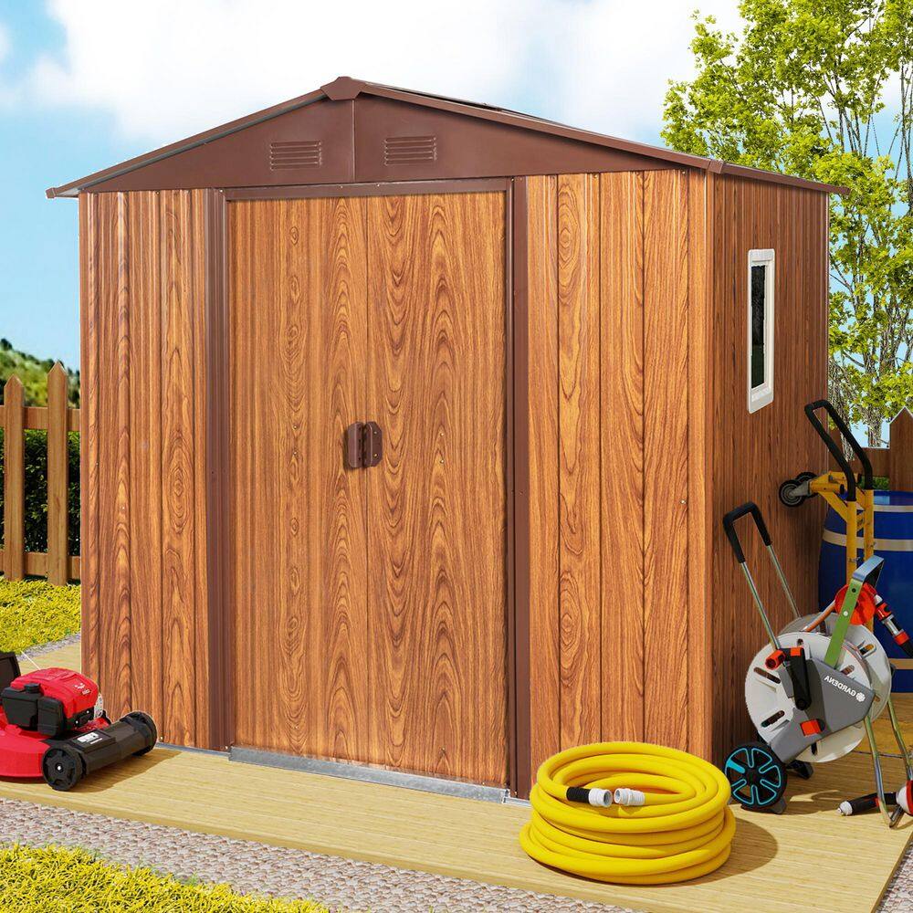 6 ft. W x 6 ft. D Metal Storage Shed with window and Metal foundation for Garden and Backyard (28 sq. ft. ) price history on PriceWatchPro