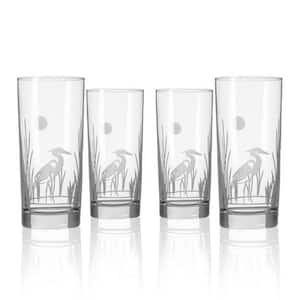 Heron 15 oz. Cooler Highball Drinking Glasses - Set of 4