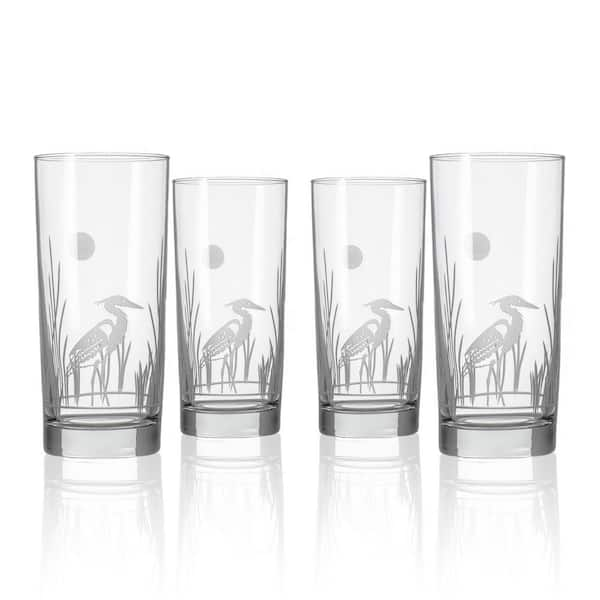 Rolf Glass Heron 15 oz. Cooler Highball Glass (Set of 4)