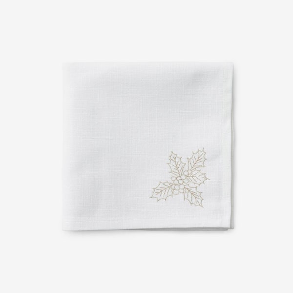 Company Cotton Metallic Holly 19 in. W x 19 in. H Metallic Gold Cotton Napkins Set of 4
