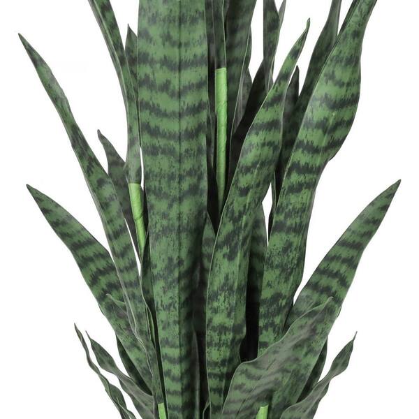 LIVING LUXURY 4 ft. Artificial Sansevieria Snake Plant in Black