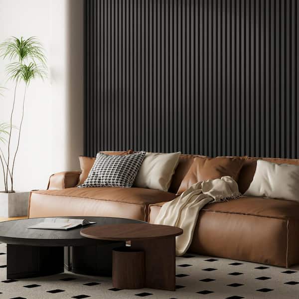 Art3dwallpanels Matte Black 4/5 in. x 7-7/8 ft. x 2 ft. Acoustic