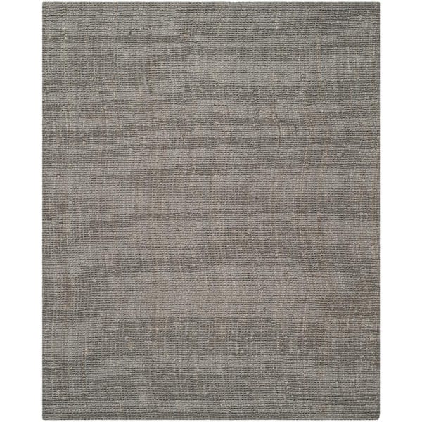 Natural Fiber Light Gray 9 ft. x 12 ft. Woven Crosstitch Area Rug