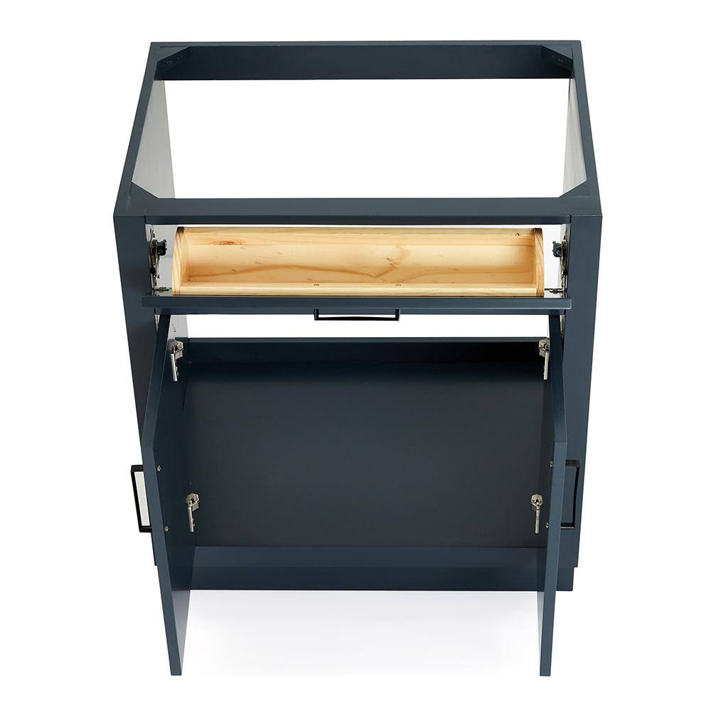Midnight Blue Hardwood Single Freestanding Vanity Cabinet