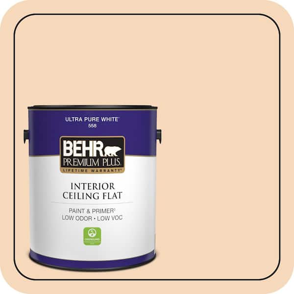 1 gal. #PPU4-11 Porcelain Peach Ceiling Flat Interior Paint & Primer