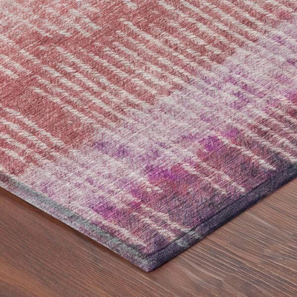 Chantille Machine Washable Indoor/Outdoor Abstract ACN2811 Pink 2 ft. x 7 ft. Runner Rug