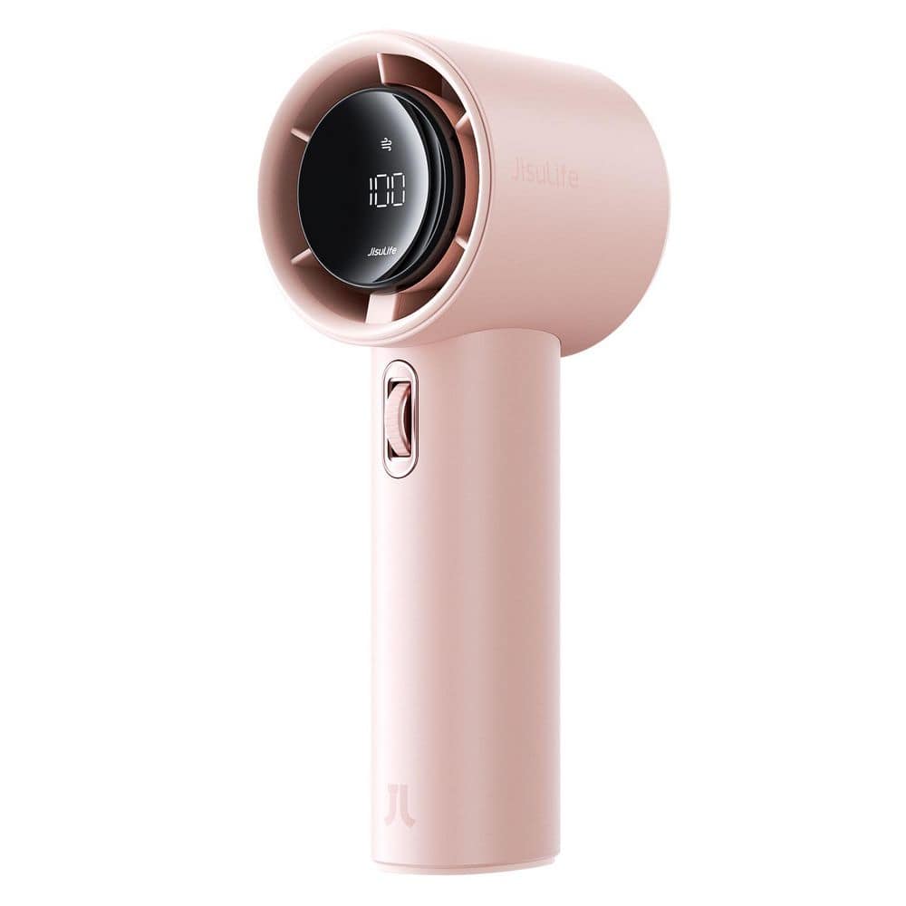 JISULIFE 6.2 in. 100 Speeds Personal Fan in Pink Handheld Fan Pro1