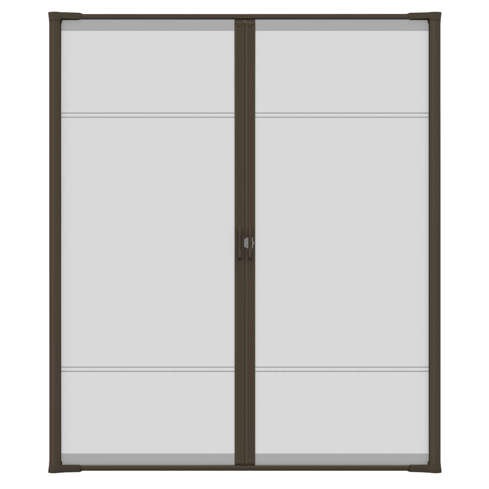 72 in. x 97 in. Brisa Brown Tall Double Retractable Screen Door Kit
