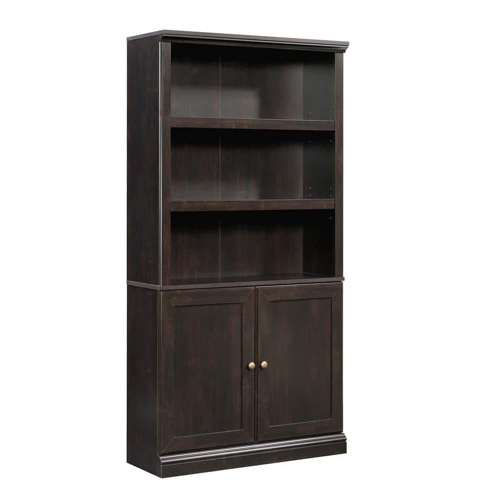 Estate Black Modern Farmhouse 5-Shelf Bookcase with Doors