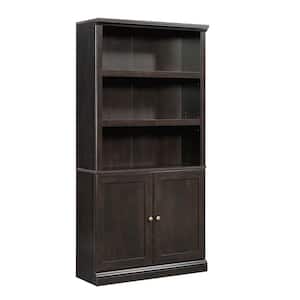 Estate Black 5-Shelf Bookcase with Doors