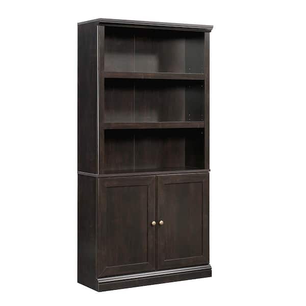 SAUDER Estate Black 5-Shelf Bookcase with Doors