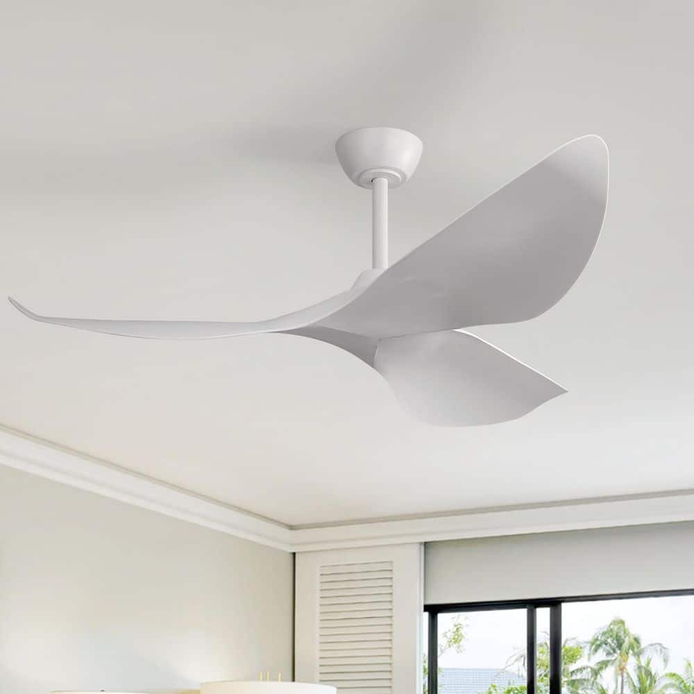 Sofucor 52 in. Indoor/Outdoor White Ceiling Fan with Remote
