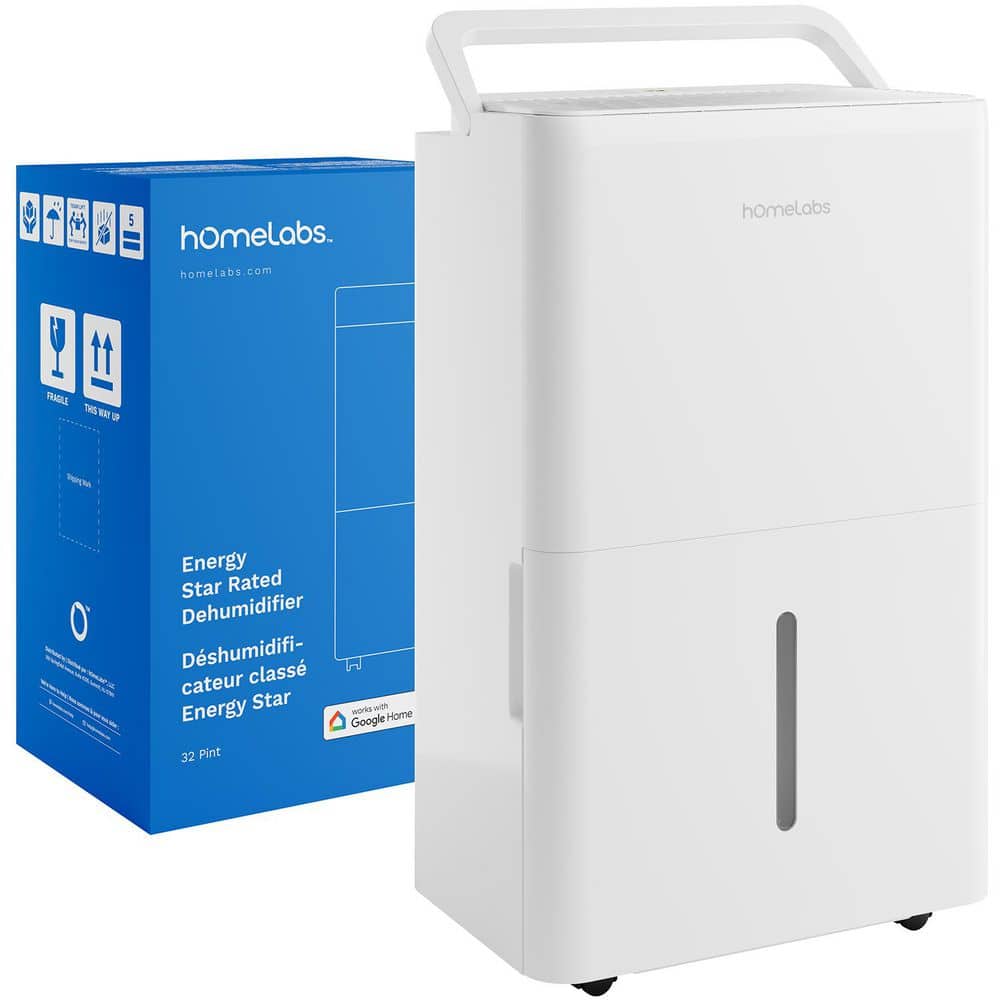 32 pt. 4,500 sq. ft. with Wi-Fi Dehumidifier in White-High-Efficiency Moisture Removal with Auto Shut-Off and Quiet price history on PriceWatchPro