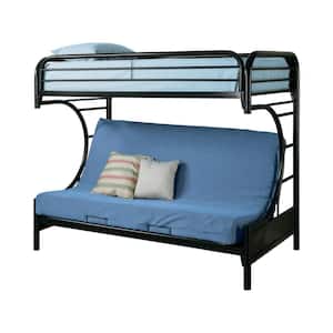 Black Twin Adjustable Bunk Bed with Metal Frame