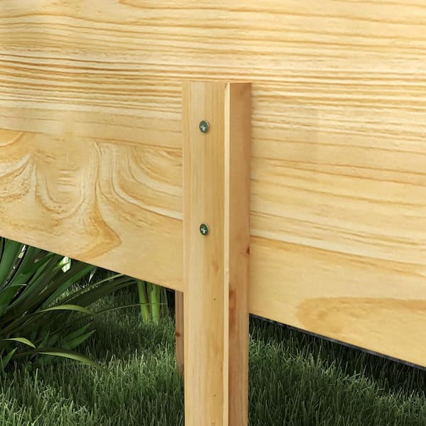 Outsunny 86.5 in. x 19.75 in. x 10.75 in. Oak Raised Garden