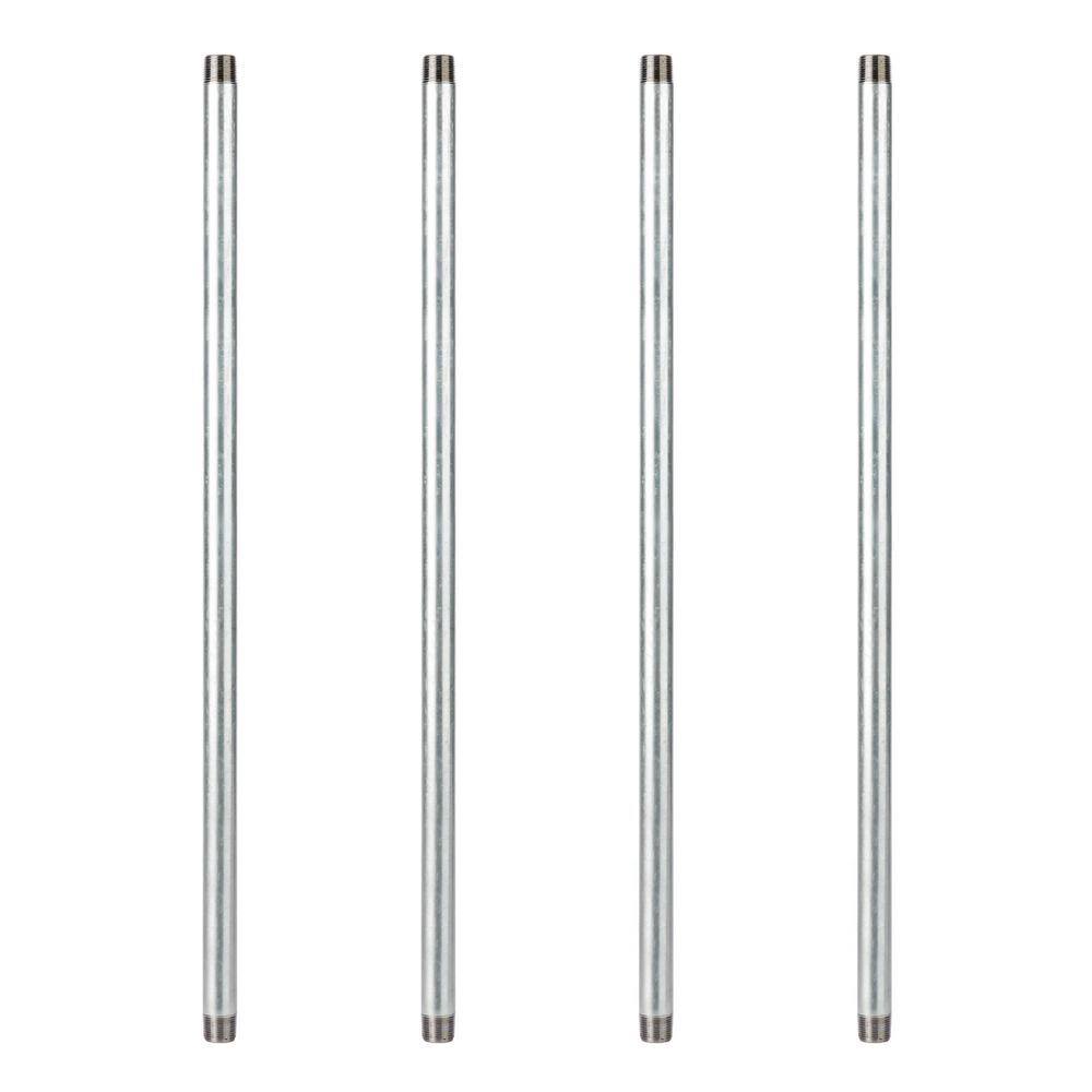 PIPE DECOR 3/4 in. x 2.5 ft. Galvanized Steel Pipe (4Pack) PDG P34X30