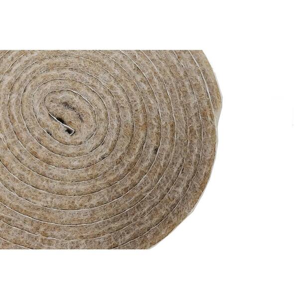 Self Adhesive Felt Pad Roll, 1/2-In. x 58-In., 5-mm Thick, Gray