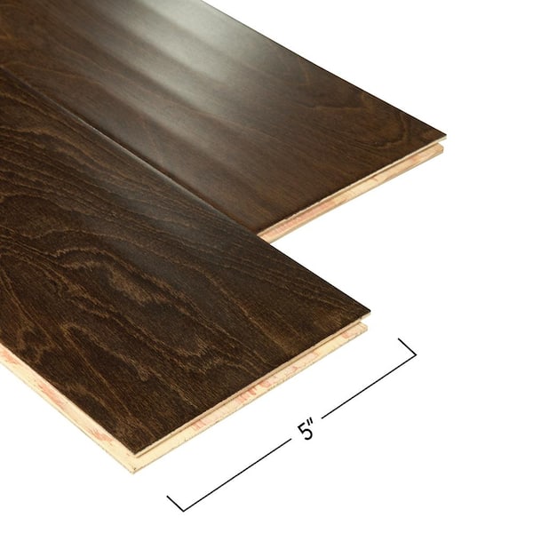 Mohawk Olde Town Tobacco Birch 0.37 in. T x 5 in. W Hand Scraped Engineered Hardwood Flooring (22.97 sq. ft./case)