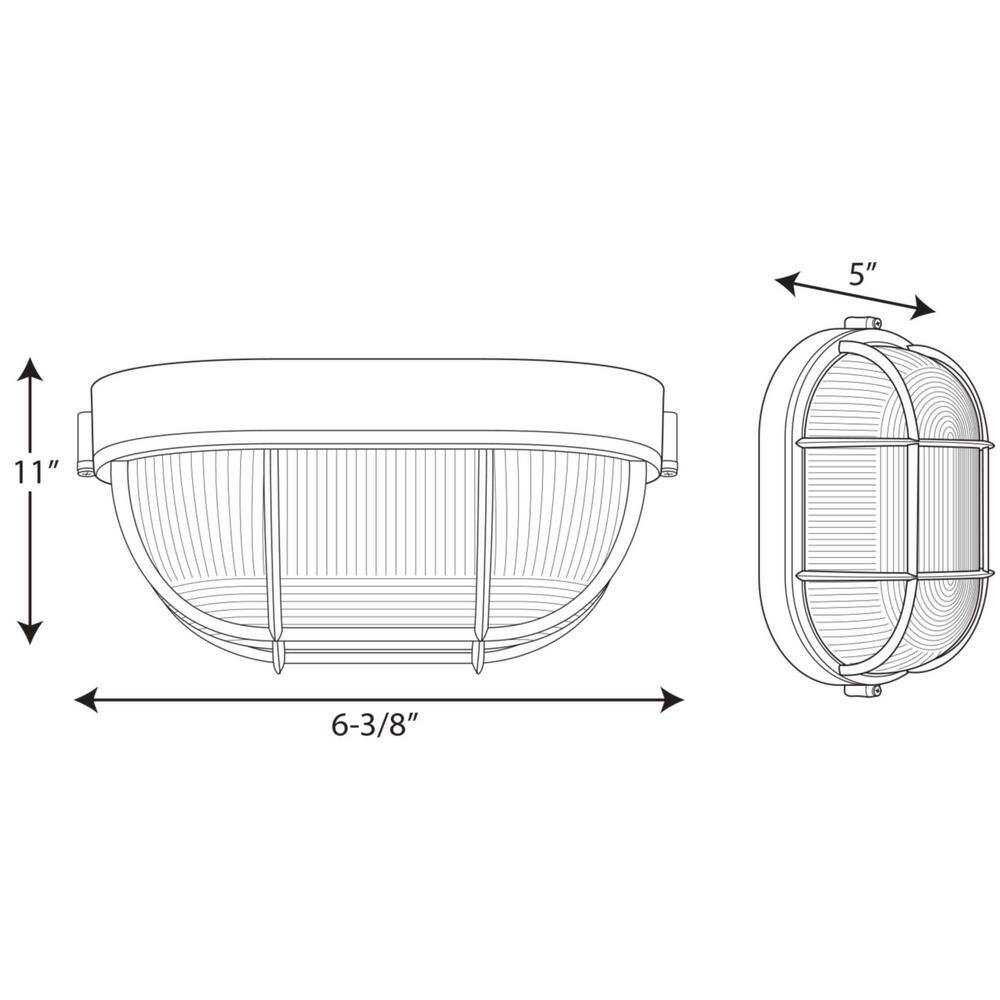 White Aluminum Indoor/Outdoor Flush Mount Light with Polycarbonate Shade
