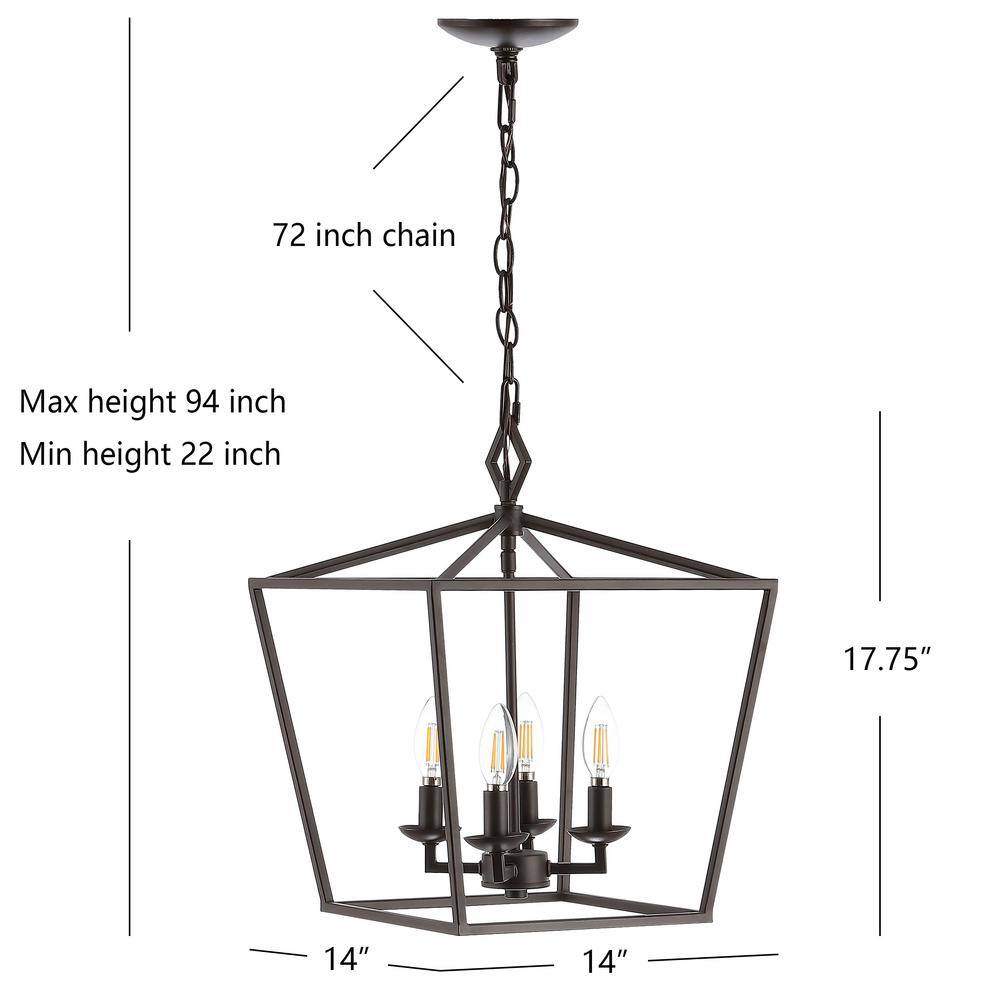 Rosalen 94" Black Bronze LED 4-Light Pendant
