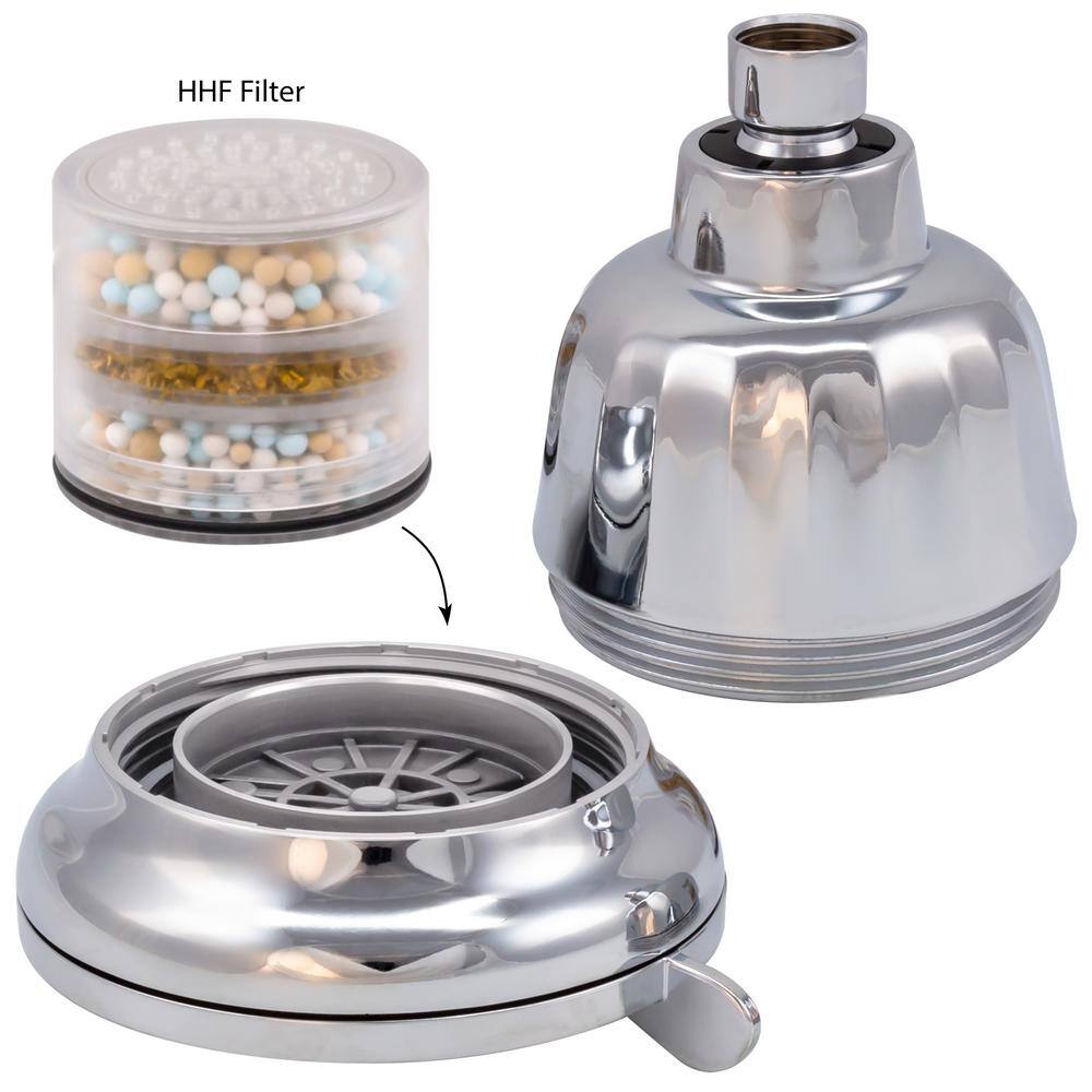 Polished Chrome Dual Head Adjustable Height Shower Set with Filter