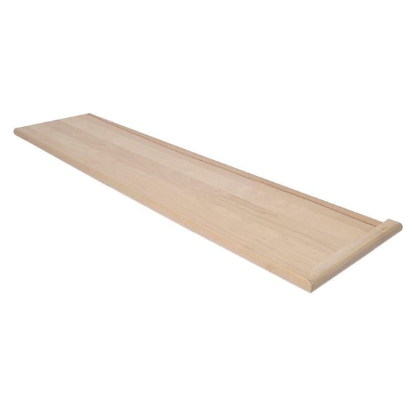 1 in. x 11.5 in. x 42 in. Unfinished Maple Reversible Return Plain Cut Tread