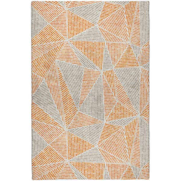 Dream Shag Premium Machine Washable Abstract ADS618 Orange 9 ft. x 12 ft. Area Rug