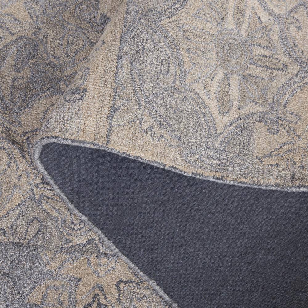 Hand-Tufted Square Beige and Gray Wool Area Rug