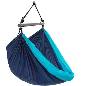 Parachute 4 ft. Portable Chair Hammock in Navy and Turquoise