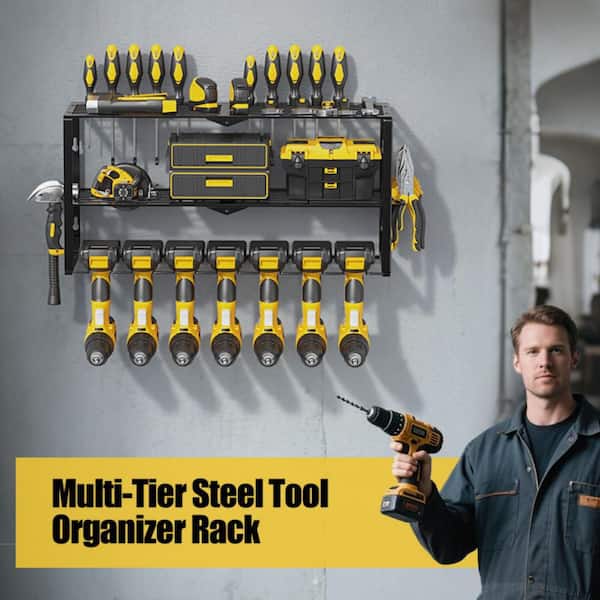 Angel Sar 180 3-Tier Tool Storage Rack with Slots, Power
