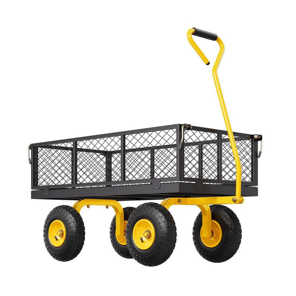 4.45 cu. ft. 900 lbs. Steel Garden Cart w/Removable Mesh Sides, 10 in. Wheels & 180° Rotating Handle-Converts to Flatbed price history on PriceWatchPro