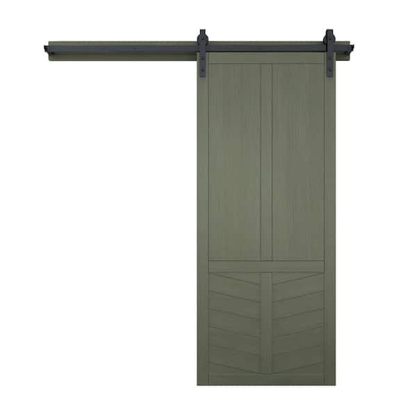 VeryCustom 36 in. x 84 in. The Robinhood Gauntlet Wood Sliding Barn Door with Hardware Kit
