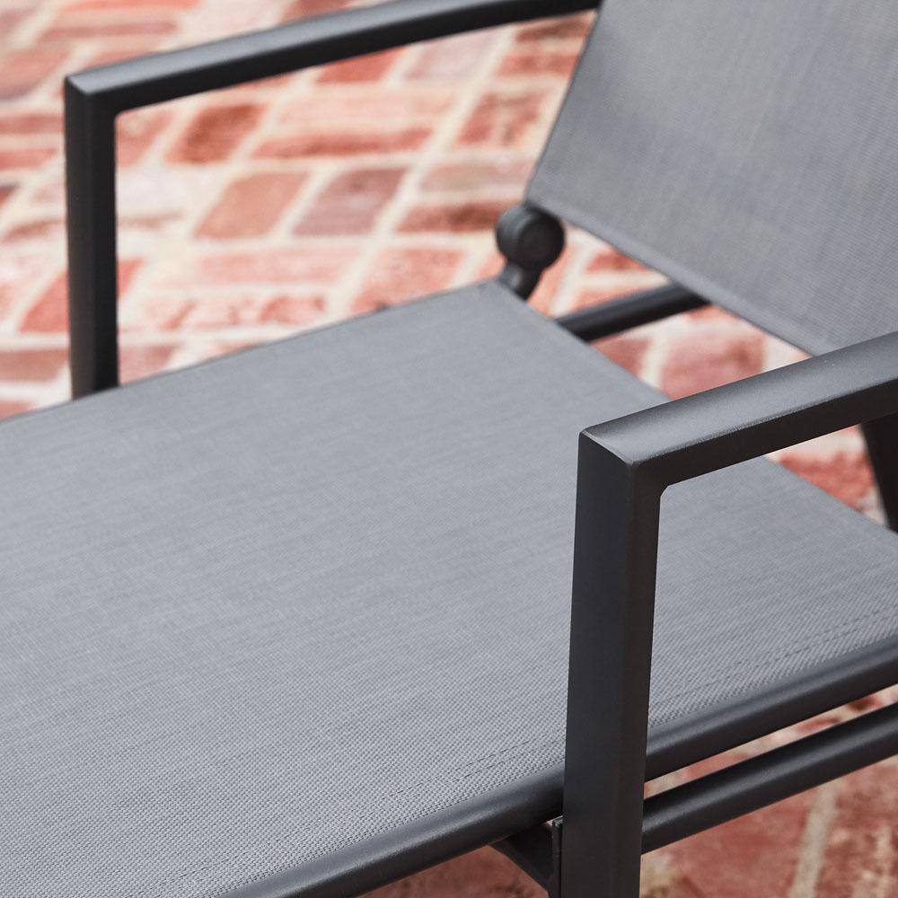 Naples Gray Aluminum Outdoor Chaise Lounge with Adjustable Backrest
