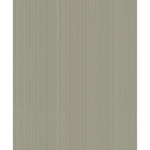 Boutique Collection Brown Shimmery Vertical Stripe Non-pasted Paper on Non-woven Wallpaper Roll