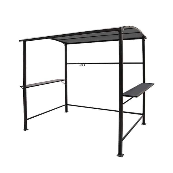 7 ft. x 4.3 ft. Grey Grill Gazebo Outdoor Patio Garden BBQ Canopy Shelter