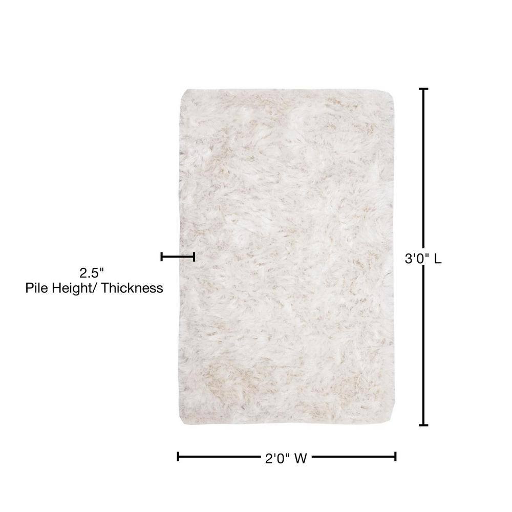 Ivory Hand-Tufted Shag Area Rug 2' x 3'