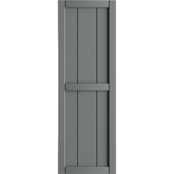 Ekena Millwork 10-3/4 in. x 94 in. True Fit PVC 2-Board Framed Board and Batten Shutters in Ocean Swell (Per Pair)
