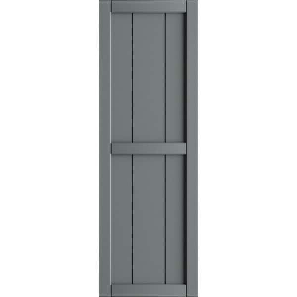 Ekena Millwork 10-3/4 in. x 104 in. True Fit PVC 2-Board Framed Board and Batten Shutters in Ocean Swell (Per Pair)