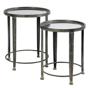 24.21 in. Blackened Silver-Grey End Table