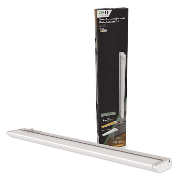 NEXUS 24 in. Plug-in Adjustable Lens Night Light Mode White Integrated LED Linkable Under Cabinet Light Selectable CCT