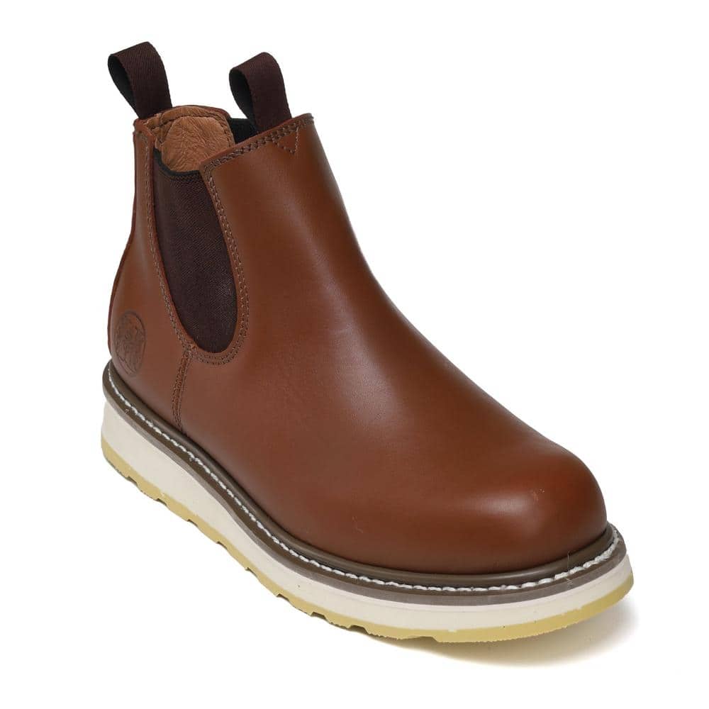 Men's 6 in. Full-Grain Leather Chelsea Soft Toe Slip-Resistant Work Boots - Brown - Size 10.5D price history on PriceWatchPro