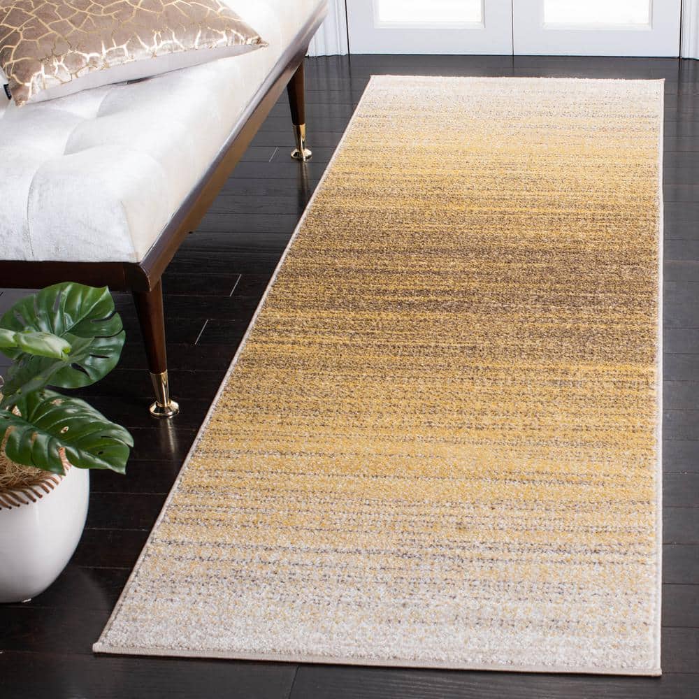 Adirondack 3 ft. x 10 ft. Gold/Ivory Gradient Runner Rug price history on PriceWatchPro